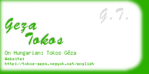 geza tokos business card