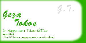 geza tokos business card